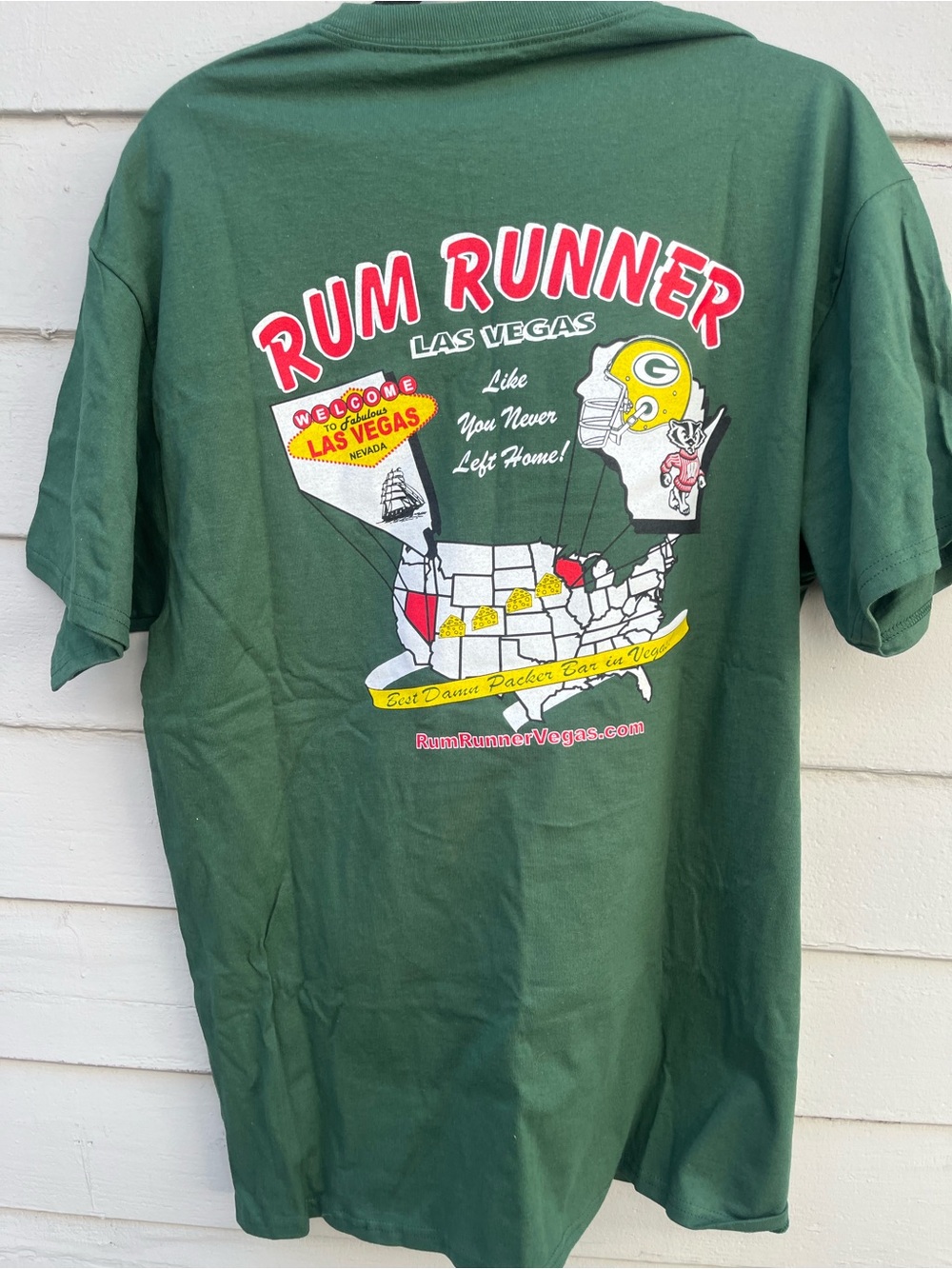 Gildan Rum Runner Las Vegas Green Graphic Tee